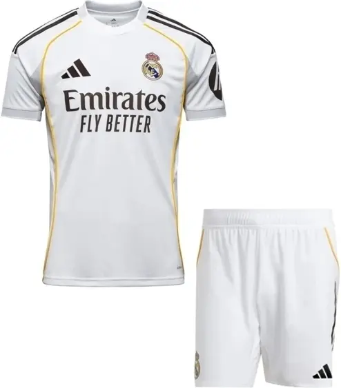 Футбольна форма Реал Мадрид (Real Madrid) 2025-2026 домашня біло-чорно-жовта F0248