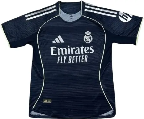 Футболка Реал Мадрид (Real Madrid) 2025-2026 виїзна чорна F0254