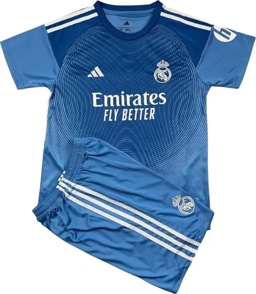 Вратарская форма детская Реал Мадрид (Real Madrid) 2025-2026 голубо-синяя F0274