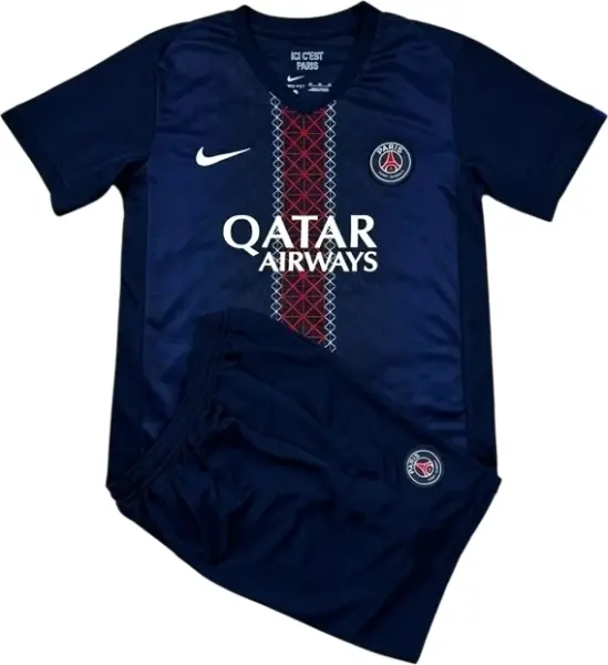 Футбольная форма ПСЖ (PSG) 2025-2026 домашняя темно-сине-красная F0320