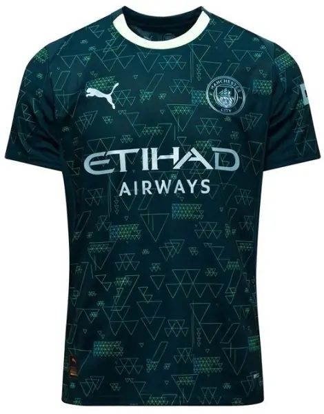 Футболка Манчестер Сіті (Manchester City) 2025-2026 четверта темно-зелена F0377