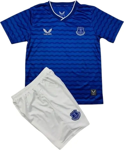 Футбольная форма детская Эвертон (Everton) 2025-2026 домашняя сине-белая F0368