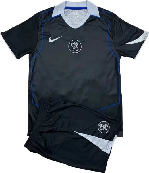 Футбольная форма Челси (Chelsea) 2025-2026 резервная черно-синяя F0389