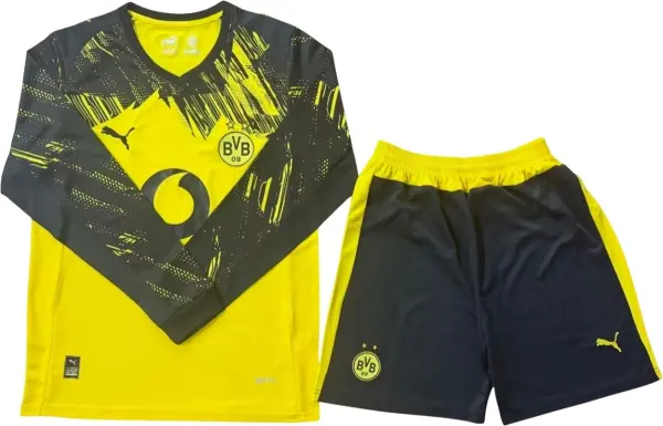 Футбольна форма з довгим рукавом Боруссія Дортмунд (Borussia Dortmund) 2025-2026 домашня жовто-чорна F0414