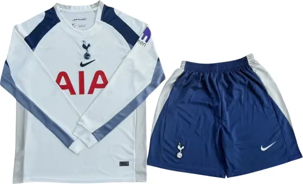 Футбольна форма з довгим рукавом Тоттенгем (Tottenham) 2025-2026 домашня біло-темно-синя F0423