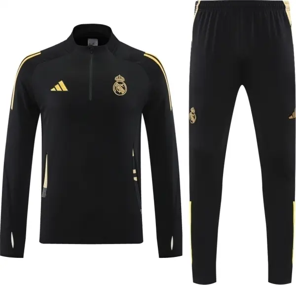 Спортивный костюм Реал Мадрид (Real Madrid) 2025-2026 черно-золотой F0478
