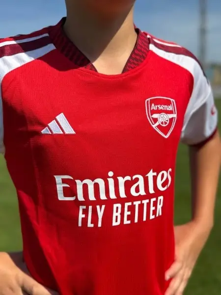 Футбольна форма дитяча Арсенал (Arsenal) 2026-2027 домашня червоно-біло-бордова F0635