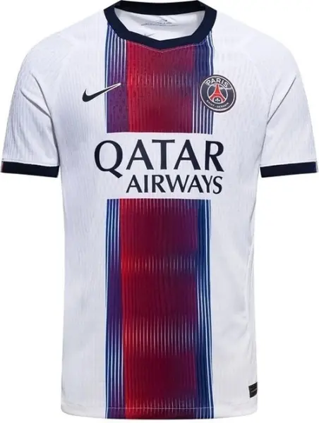 Футболка ПСЖ (PSG) 2026-2027 выездная бело-красно-темно-синяя F0671