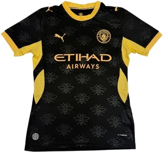 Футболка Манчестер Сіті (Manchester City) 2026-2027 виїзна чорно-жовта F0693