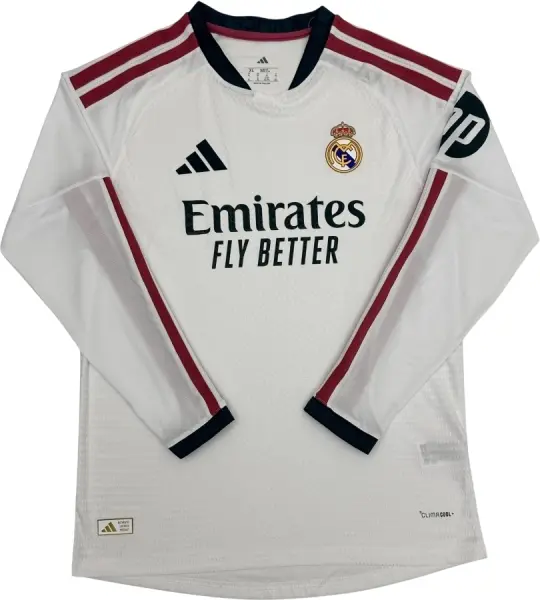Футболка з довгим рукавом Реал Мадрид (Real Madrid) 2026-2027 домашня біло-темно-зелено-рожева F0697
