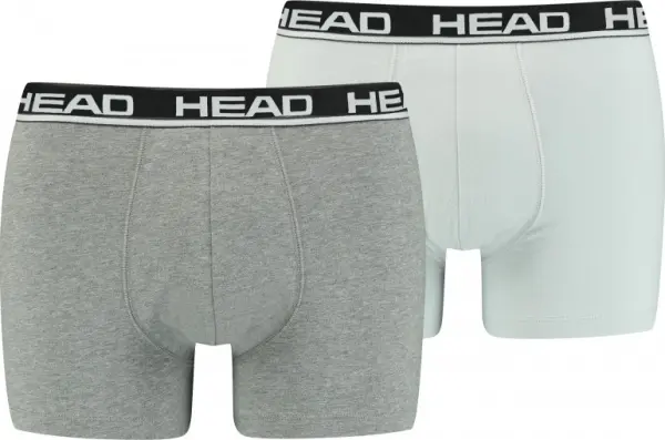 Трусы (боксерки) Head BASIC BOXER 2P светло-серо-черные, серо-черные (2 штуки) 701202741-012