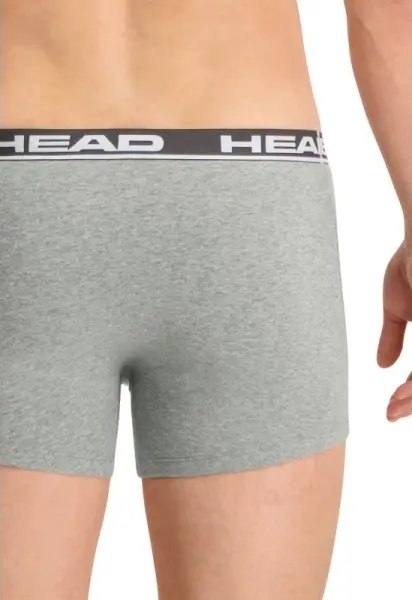 Трусы (боксерки) Head BASIC BOXER 2P светло-серо-черные, серо-черные (2 штуки) 701202741-012