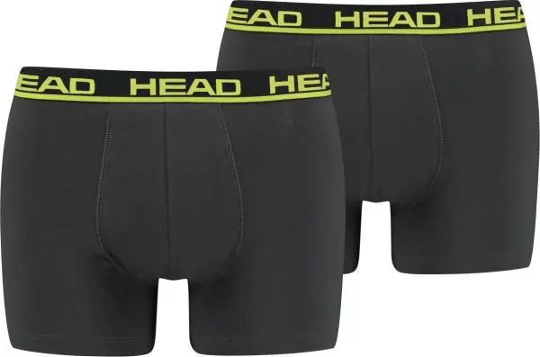 Трусы (боксерки) Head BASIC BOXER 2P темно-серо-лаймовые (2 штуки) 701202741-009