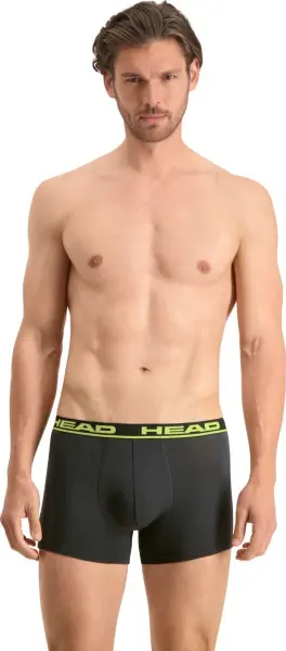 Трусы (боксерки) Head BASIC BOXER 2P темно-серо-лаймовые (2 штуки) 701202741-009
