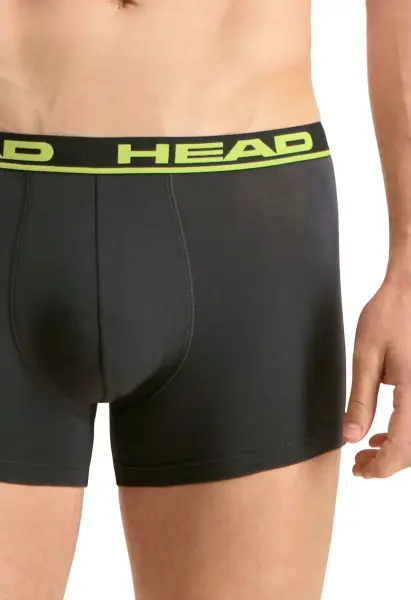 Трусы (боксерки) Head BASIC BOXER 2P темно-серо-лаймовые (2 штуки) 701202741-009