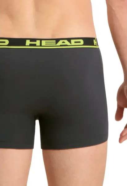 Трусы (боксерки) Head BASIC BOXER 2P темно-серо-лаймовые (2 штуки) 701202741-009
