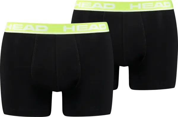Труси (боксерки) Head BASIC BOXER 2P чорно-лаймові (2 штуки) 701202741-019