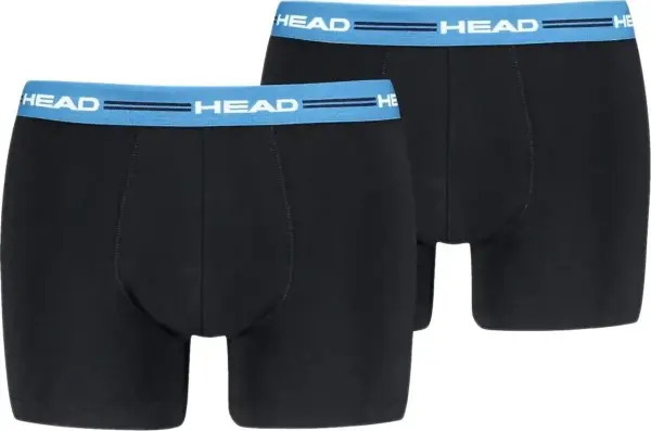Трусы (боксерки) Head MEN ELASTIC BOXER 2P черно-голубые (2 штуки) 701234928-002