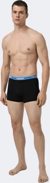 Трусы (боксерки) Head MEN ELASTIC BOXER 2P черно-голубые (2 штуки) 701234928-002