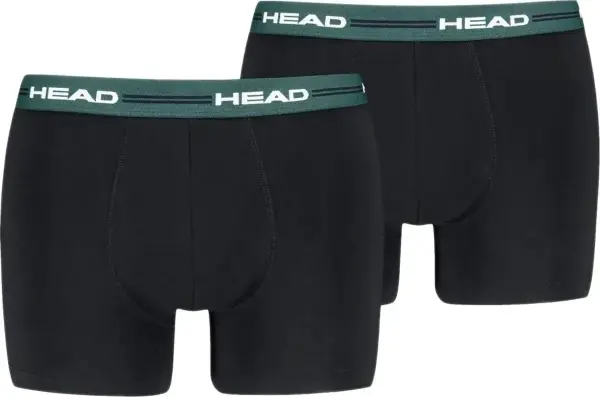 Трусы (боксерки) Head MEN ELASTIC BOXER 2P черно-темно-зеленые (2 штуки) 701234928-001