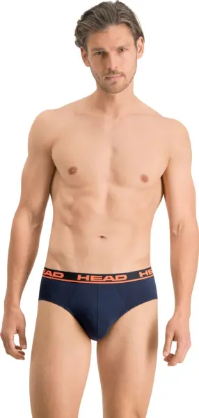 Трусы (брифы) Head BOXER BRIEF 2P темно-сине-оранжевые (2 штуки) 100001753-003