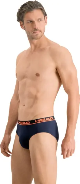 Трусы (брифы) Head BOXER BRIEF 2P темно-сине-оранжевые (2 штуки) 100001753-003