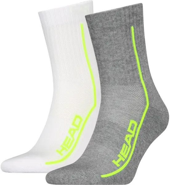 Шкарпетки Head ALL SPORTS PERFORMANCE SHORTCREW 2P біло-лаймові, сіро-лаймові (2 пари) 701229021-004