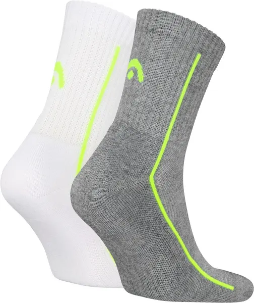 Шкарпетки Head ALL SPORTS PERFORMANCE SHORTCREW 2P біло-лаймові, сіро-лаймові (2 пари) 701229021-004