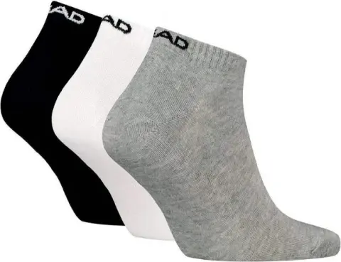 Шкарпетки Head ALL SPORTS TRAINING SNEAKER 3P білі, сірі, чорні (3 пари) 701229018-004