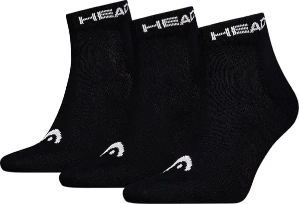 Шкарпетки Head ELEMENTS ALL SPORTS QUARTER 3P чорні (3 пари) 701229010-001