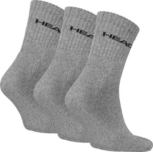 Шкарпетки Head ELEMENTS ALL SPORTS SHORT CREW 3P сірі (3 пари) 701229009-004