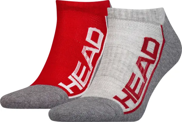 Носки Head PERFORMANCE SNEAKER 2P UNISEX красно-серые, светло-серо-серые (2 пары) 791018001-070