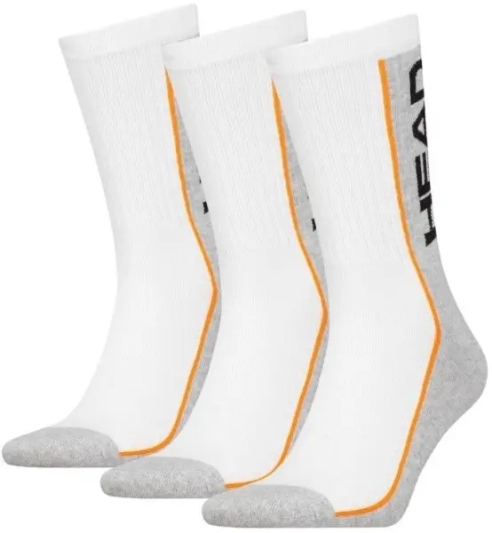 Носки Head STRIPE CREW 3-PACK бело-серо-оранжевые (3 пары) 781011001-062