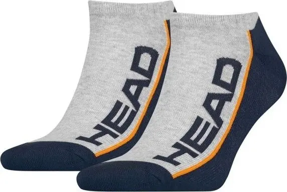 Шкарпетки Head STRIPE SNEAKER 2-PACK сіро-темно-синьо-помаранчеві (2 пари) 781008001-870