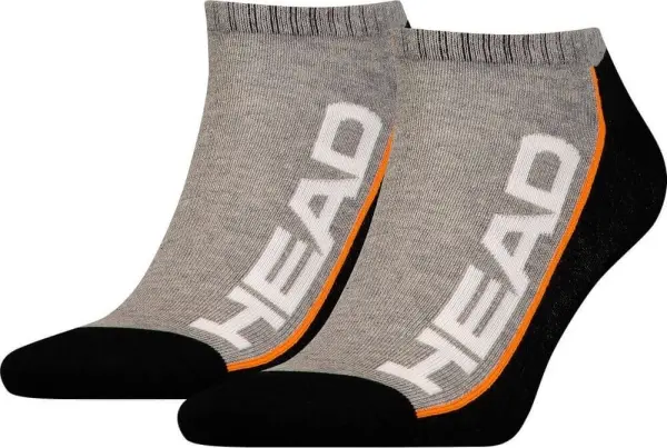 Носки Head STRIPE SNEAKER 2-PACK серо-черно-оранжевые (2 пары) 781008001-235