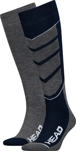 Шкарпетки Head UNISEX SKI V-SHAPE KNEEHIGH 2PPK сіро-темно-сині (2 пари) 791004001-277