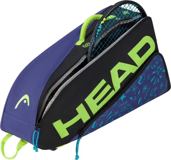 Сумка для тенісу дитяча Head JR TOUR RACKET BAG MONSTER 35L фіолетово-чорно-лаймова 260754