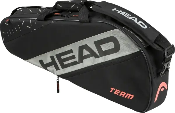 Сумка для тенісу Head TEAM RACQUET BAG S 27L чорно-срібно-жовтогаряча 262234