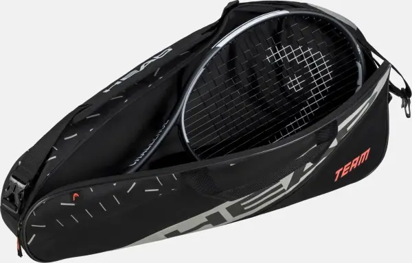 Сумка для тенісу Head TEAM RACQUET BAG S 27L чорно-срібно-жовтогаряча 262234