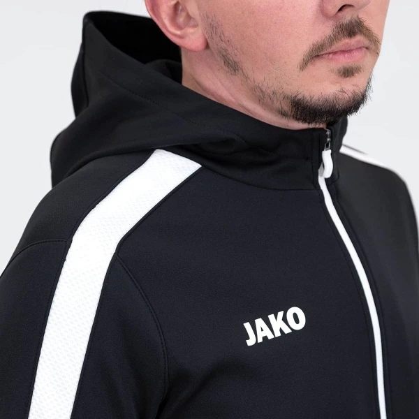 Олімпійка (мастерка) з капюшоном Jako POWER чорно-біла 6823-800