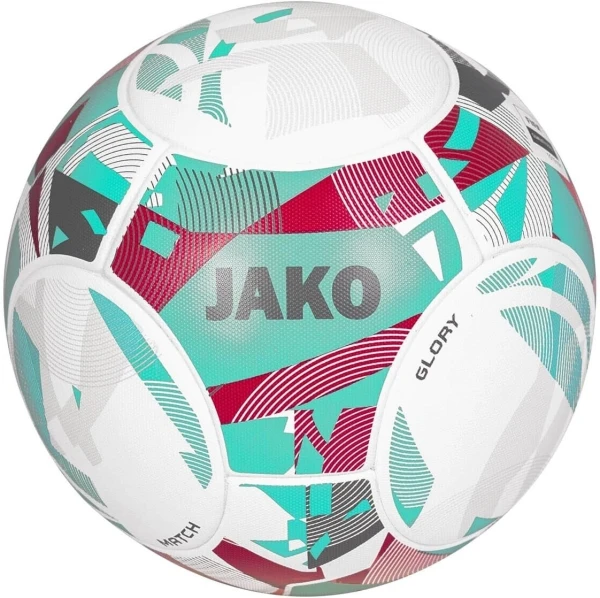 Футбольный мяч Jako GLORY бело-бирюзово-розовый Размер 5 2347-662
