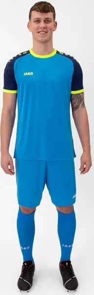 Футболка джерсі Jako ICONIC S/S блакитно-синьо-жовта 4224-444