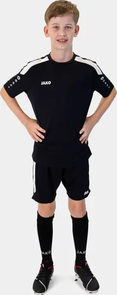 Футболка джерси детская Jako POWER S/S черно-белая 4223-800