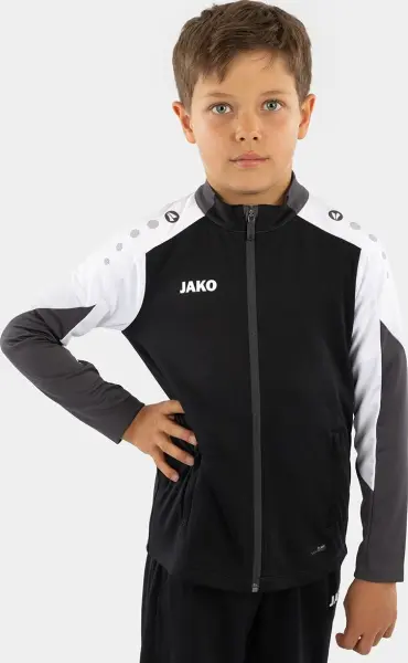 Олімпійка (мастерка) дитяча Jako DYNAMIC чорно-біло-темно-сіра 9370-826