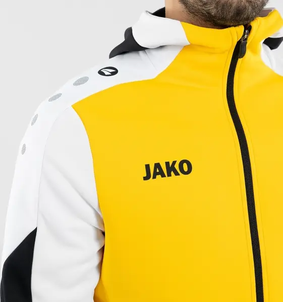Олімпійка (мастерка) з капюшоном Jako DYNAMIC жовто-біло-чорна 6870-305