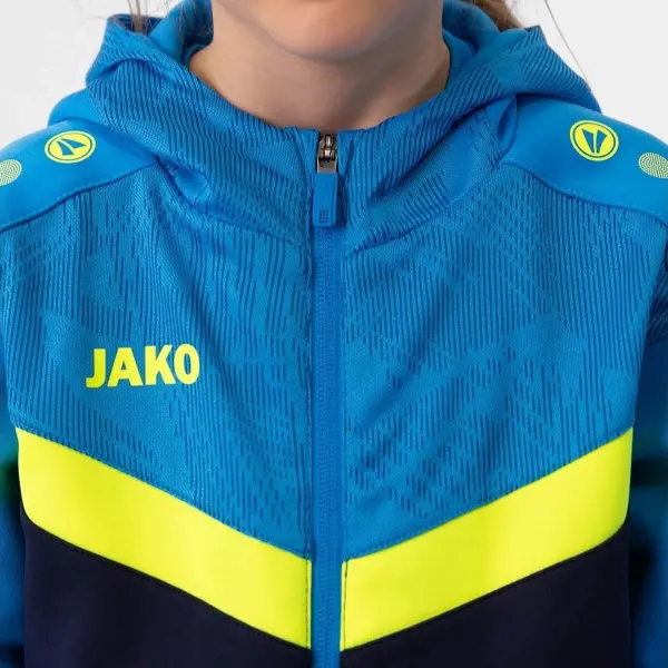 Олимпийка (мастерка) с капюшоном детская Jako ICONIC темно-сине-желто-синяя 6824-914