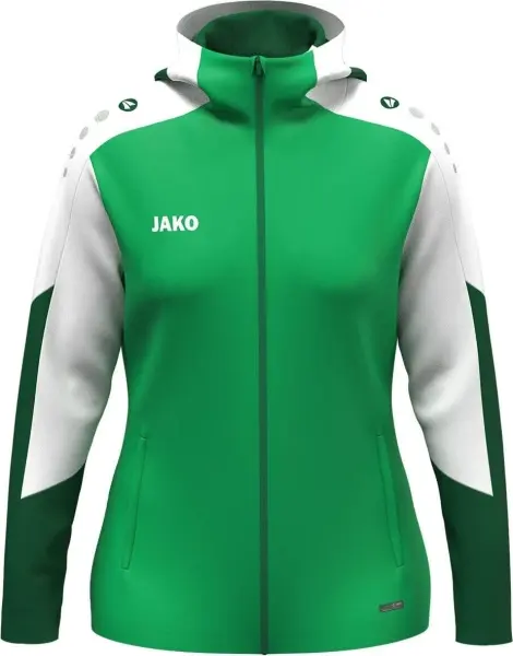 Олимпийка (мастерка) с капюшоном женская Jako DYNAMIC зелено-бело-темно-зеленая 6870D-204