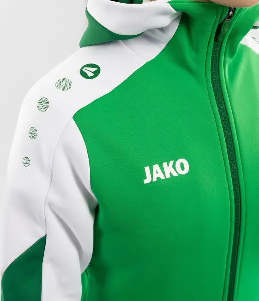 Олимпийка (мастерка) с капюшоном женская Jako DYNAMIC зелено-бело-темно-зеленая 6870D-204