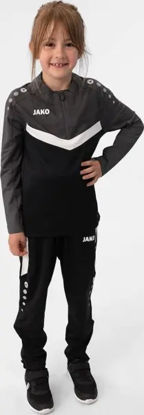 Реглан детский Jako ZIP TOP ICONIC черно-бело-серый 8624-801