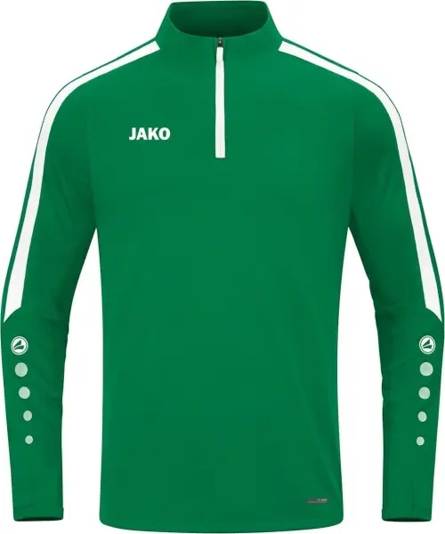Реглан дитячий Jako ZIP TOP POWER зелено-білий 8623-200